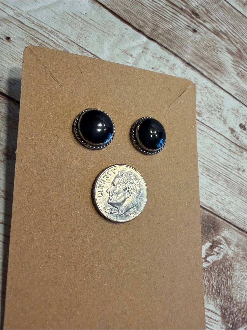 925 Silver Black Onyx Stud Earrings